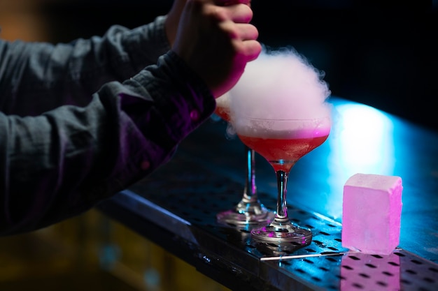 Bartender making a refreshing cocktail